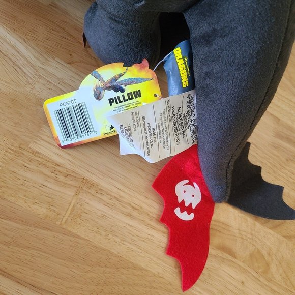 How to Train Your Dragon Black Toothless Plush Stuffed Animal Pillow - Picture 8 of 8